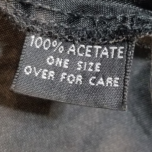 Krista Larson Elastic Waist Black Acetate Long Full Skirt One Size - Picture 9 of 10